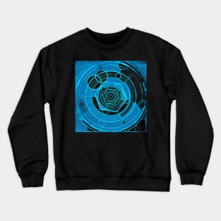 Weathered Clockwork - Light Blue (Gallifreyan inspired) Crewneck Sweatshirt